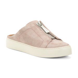 FRYE Suede Zip Mules